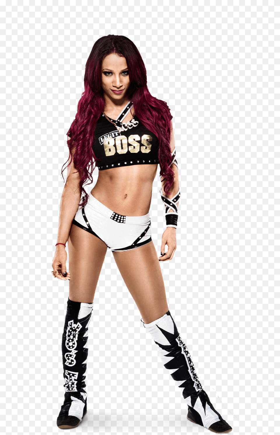 Sasha Banks Black And White Attire, Adult, Person, Woman, Female Png