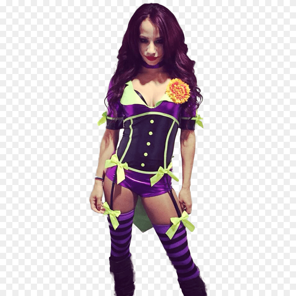 Sasha Banks Joker, Clothing, Costume, Person, Purple Free Png Download