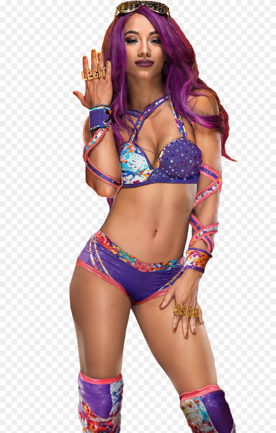 Sasha Banks Paint Sasha Banks, Clothing, Costume, Person, Woman Free Transparent Png