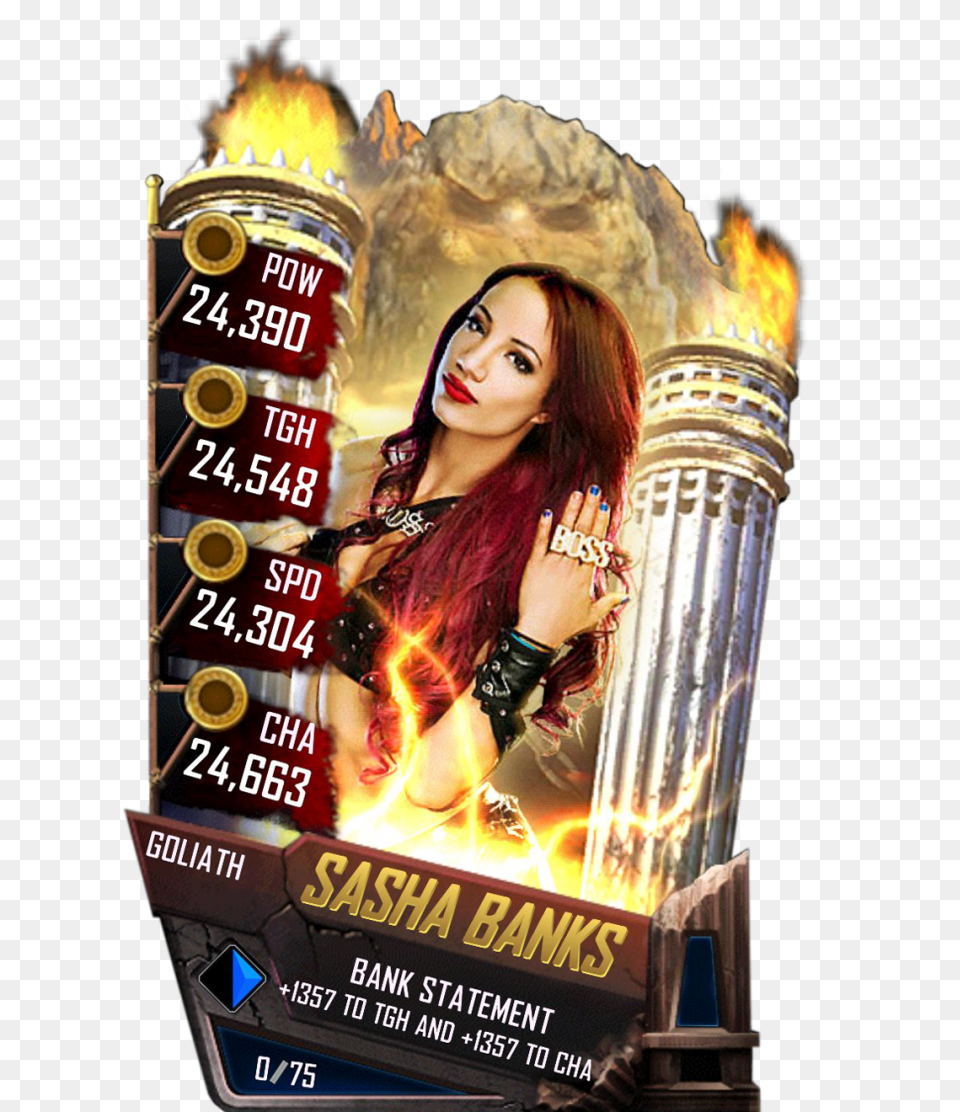Sashabanks S4 20 Goliath Wwe Supercard Goliath Cards, Advertisement, Poster, Adult, Person Png