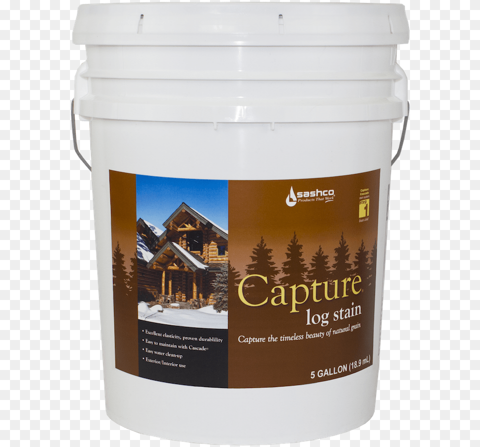Sashco Capture Capture Log Stain, Paint Container, Bucket Free Png Download