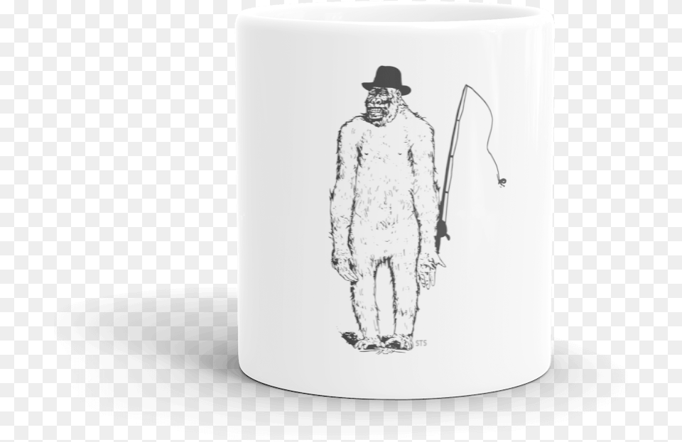 Sasqfishing Mockup Front View 11oz Coffee Cup, Adult, Man, Male, Person Png