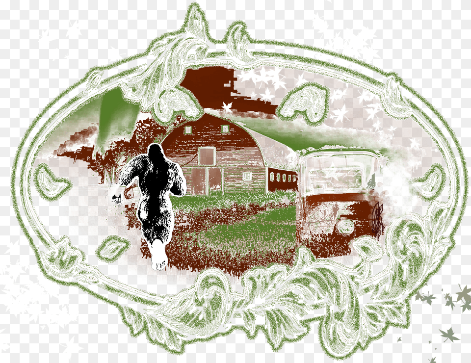 Sasquatch Running Thru The American Jungle Illustration Free Png