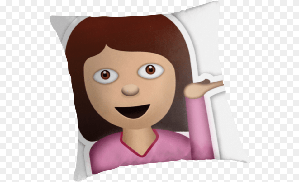 Sassy Girl Emoji, Cushion, Home Decor, Pillow, Face Free Png