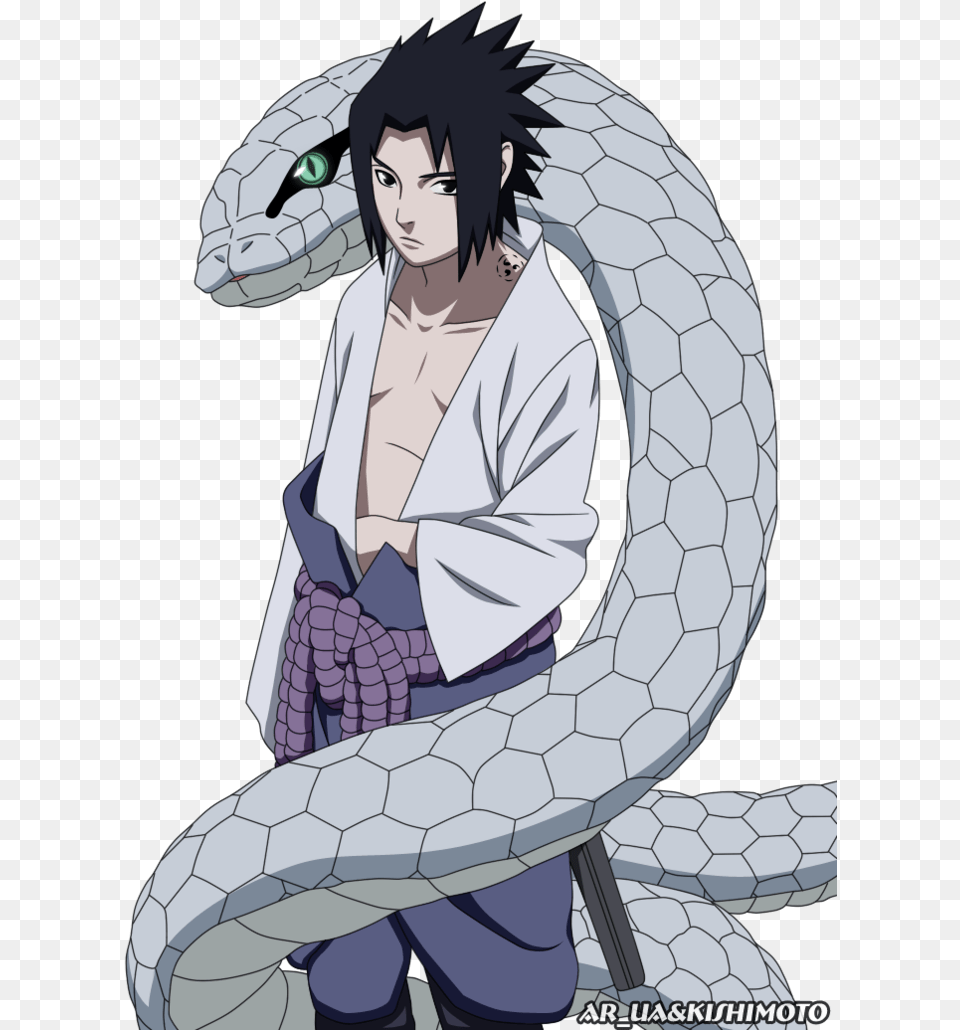 Sasuke And Hebi By Ar Sasuke Uchiha Con Su Serpiente, Book, Comics, Publication, Adult Free Png