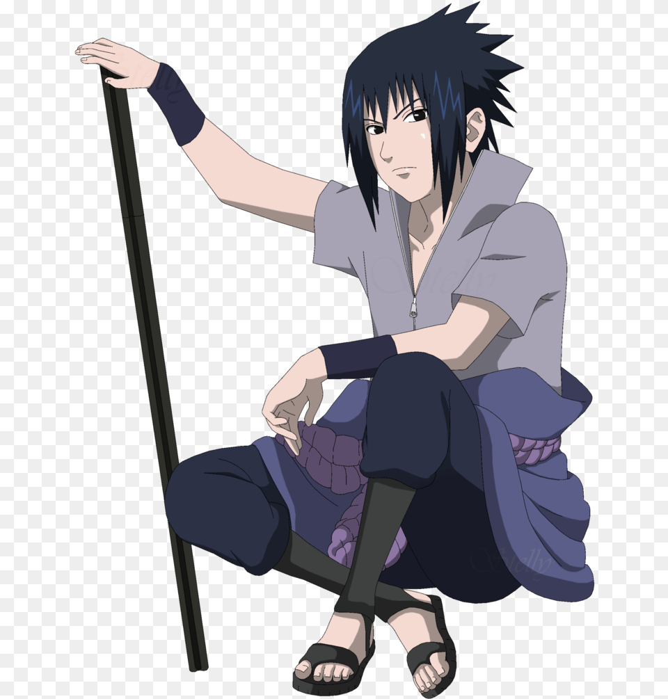 Sasuke Sfw Sasuke Sitting, Book, Comics, Publication, Person Free Transparent Png