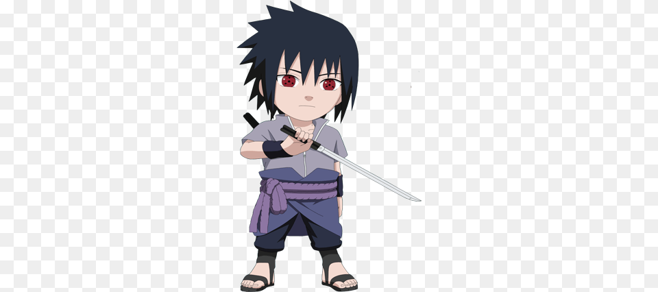 Sasuke Uchiha Akatsuki Chibi Foto Naruto Shippuden Sasuke Chibi Marcinha, Weapon, Book, Comics, Sword Png