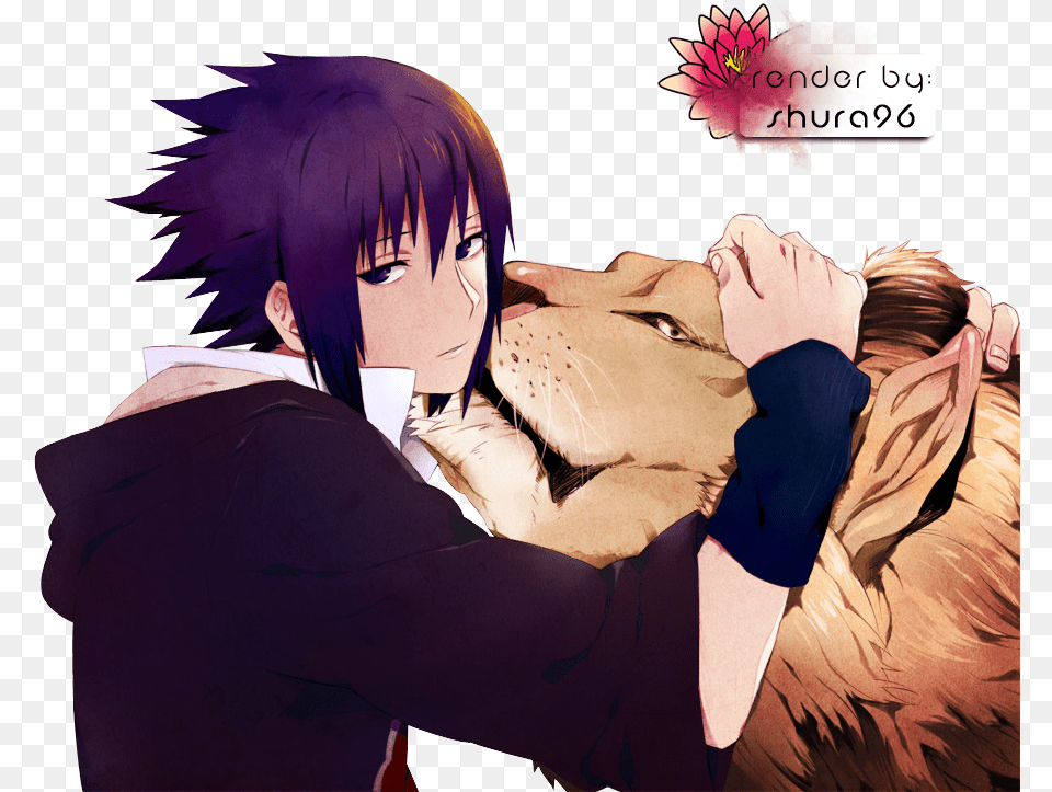 Sasuke Uchiha And Lion, Book, Comics, Publication, Adult Png Image