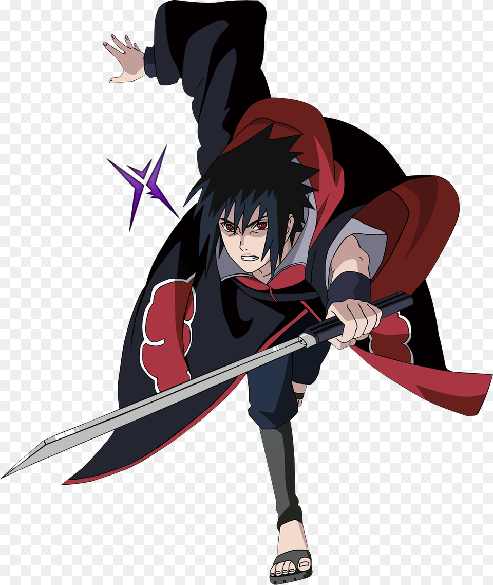 Sasuke Uchiha By Rokkx Akatsuki Sasuke Uchiha, Book, Comics, Publication, Weapon Png Image