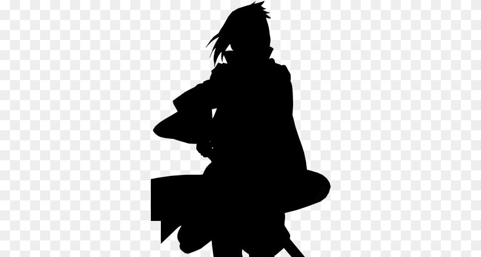 Sasuke Uchiha Images Female Silhouette Kneeling, Clothing, Hoodie, Knitwear, Sweater Png Image