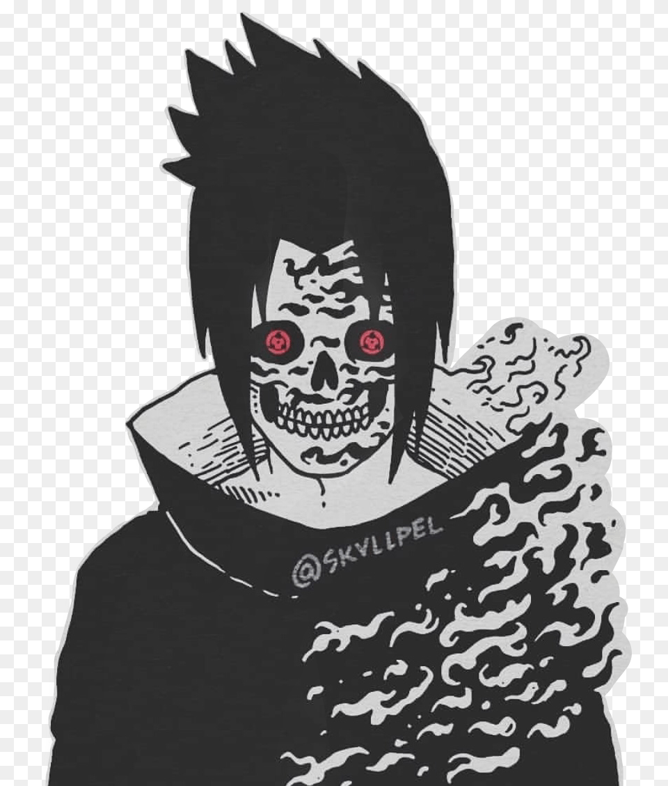 Sasuke Uchiha Sasukeuchiha Skvllpel Skullface Skvllified Sasuke, Stencil, Adult, Male, Man Free Transparent Png