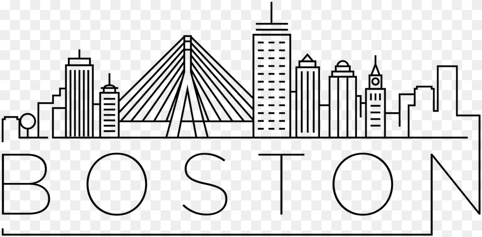 Sat Dec Boston Skyline Minimalist, Gray Free Transparent Png