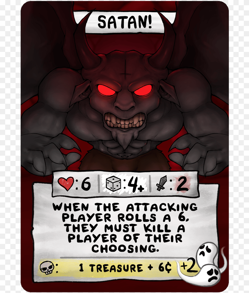 Satan Binding Of Isaac Four Souls All Cards, Advertisement, Poster, Baby, Person Png