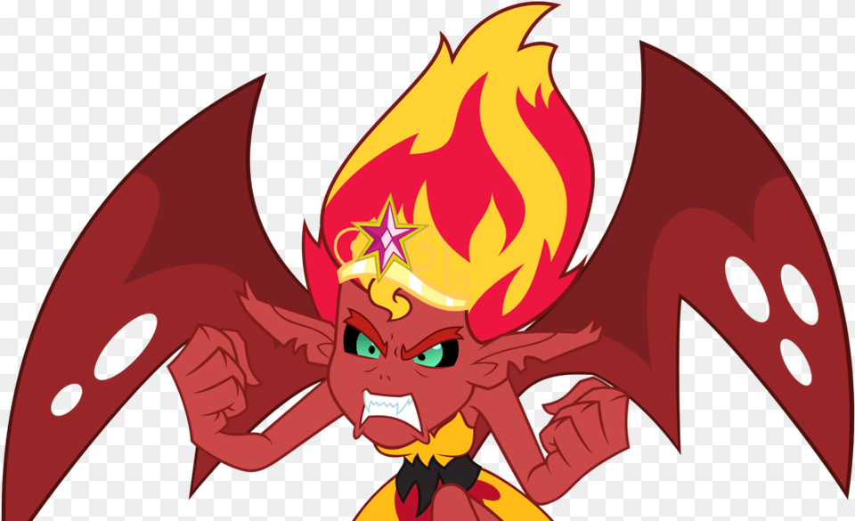 Satan Clipart Animated Sunset Shimmer Demon, Face, Head, Person, Baby Png