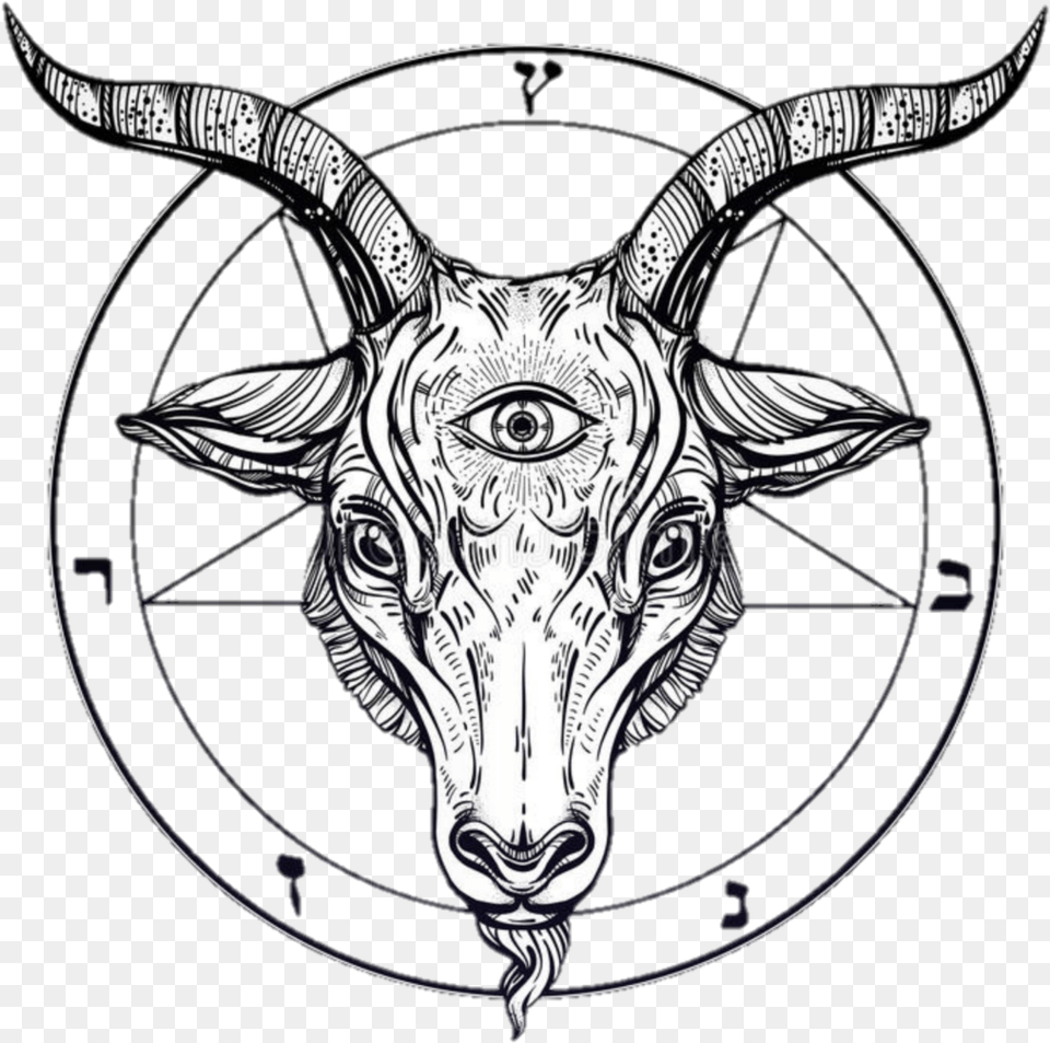Satan Satanic Goat Blood Bleed Hell Die Kill Devil Goat, Art, Animal, Mammal, Cattle Png Image