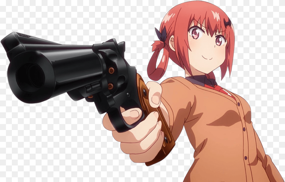 Satania With A Gun, Weapon, Handgun, Firearm, Person Free Png Download