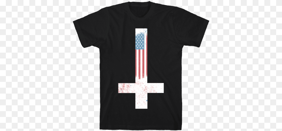 Satanic America Mens T Shirt Llama Just Killed A Man Shirt, Clothing, Cross, Symbol, T-shirt Png Image