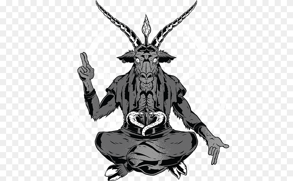 Satanic Goat Devil Lucifer Pentagram Baphomet, Emblem, Symbol, Person, Adult Free Png Download