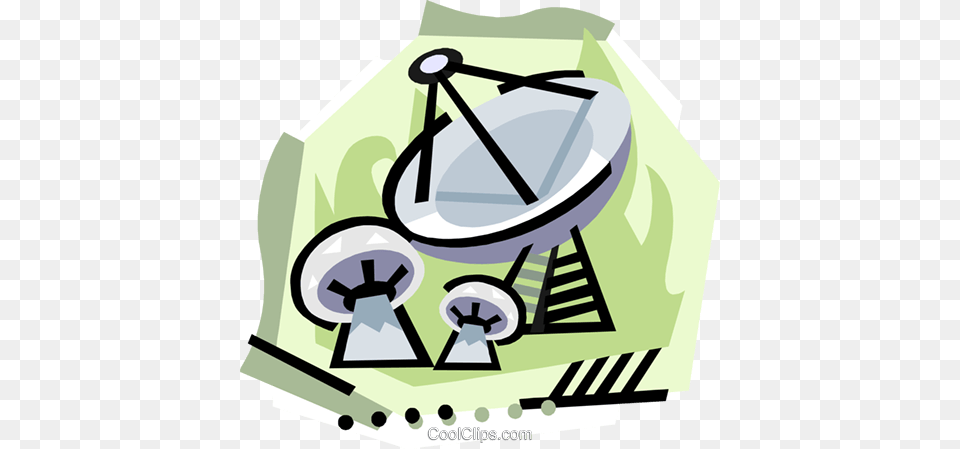 Satellite Dishes Royalty Vector Clip Art Illustration, Antenna, Electrical Device, Radio Telescope, Telescope Free Png