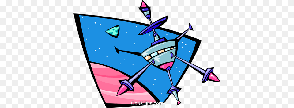 Satellite In Orbit Royalty Free Vector Clip Art Illustration, Animal, Fish, Sea Life, Shark Png Image