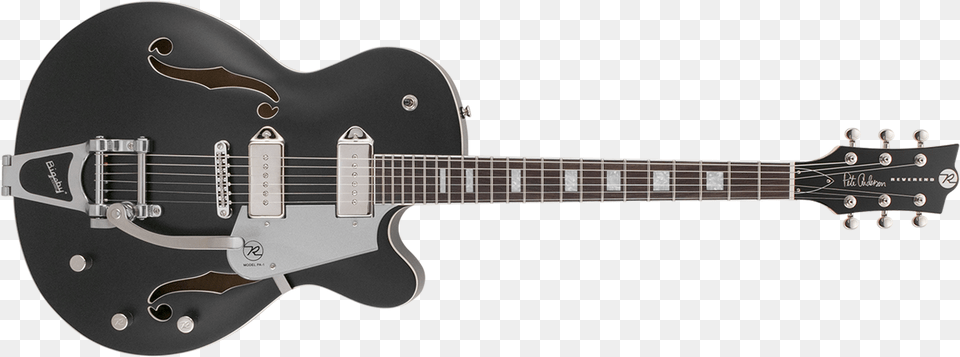 Satin Black Reverend Guitars Pete Anderson Pa 1 Signature Hollowbody, Guitar, Musical Instrument, Bass Guitar, Electric Guitar Png