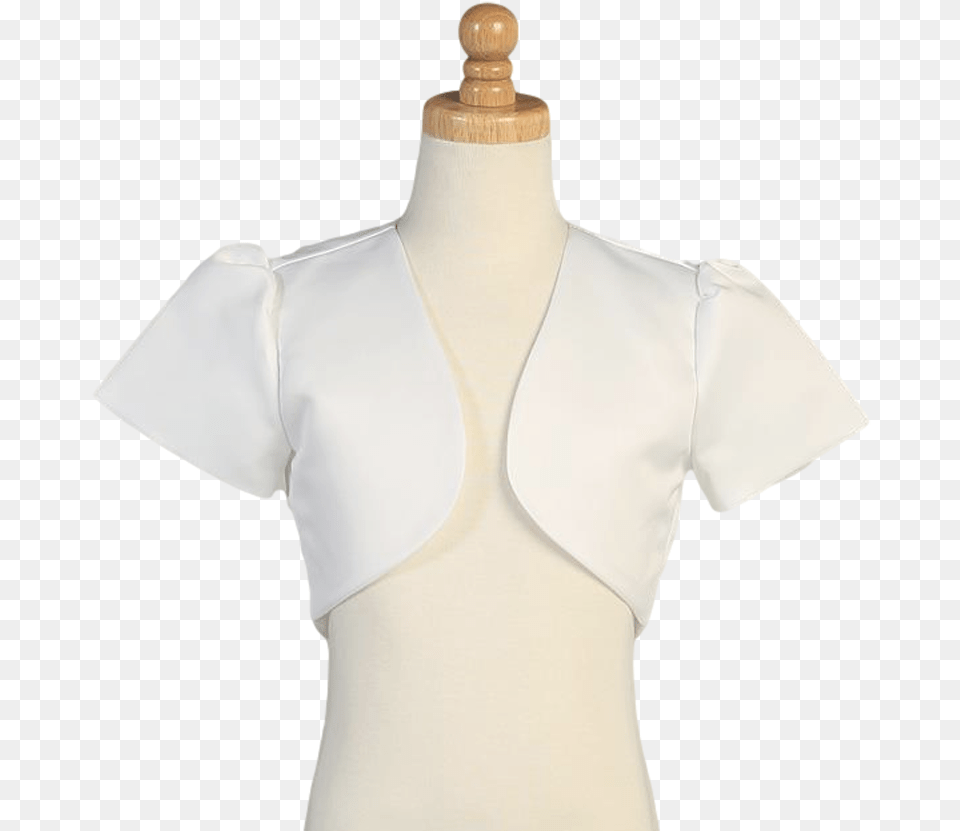 Satin Bolero Jacket In Ivory Or White Girls Amp Plus Blouse, Clothing, Adult, Female, Person Free Png
