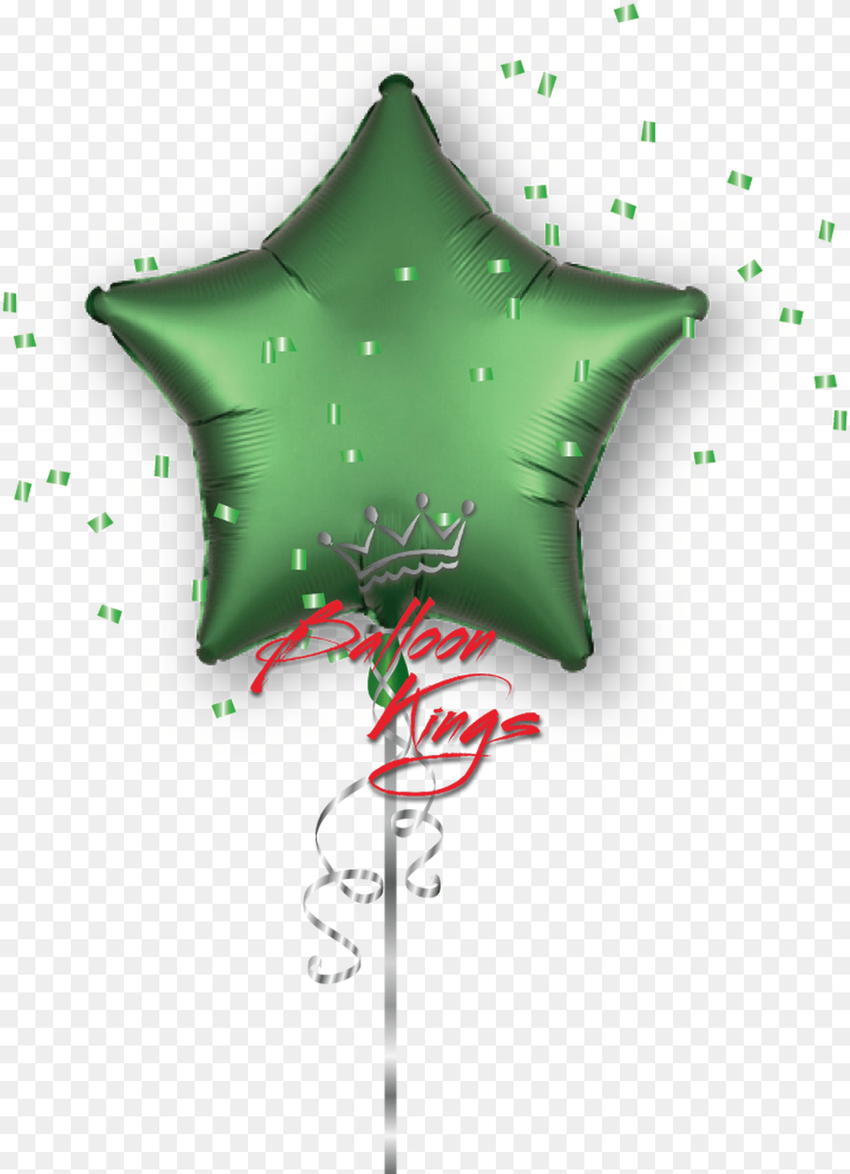 Satin Luxe Emerald Green Star Balloon, Leaf, Plant, Person, Symbol Free Png