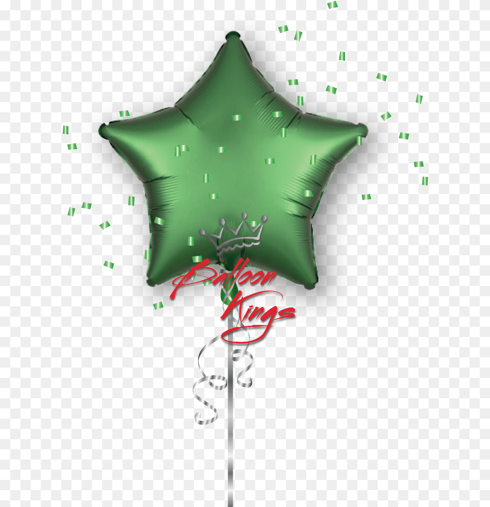 Satin Luxe Emerald Green Star Balloon, Leaf, Plant, Animal, Fish Free Transparent Png