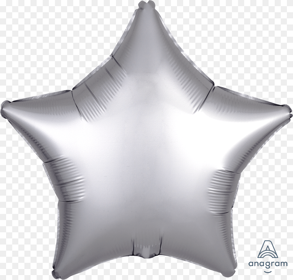 Satin Luxe Platinum Silver Star Balloon Silver Foil Balloon Star, Cushion, Home Decor, Aluminium, Appliance Png