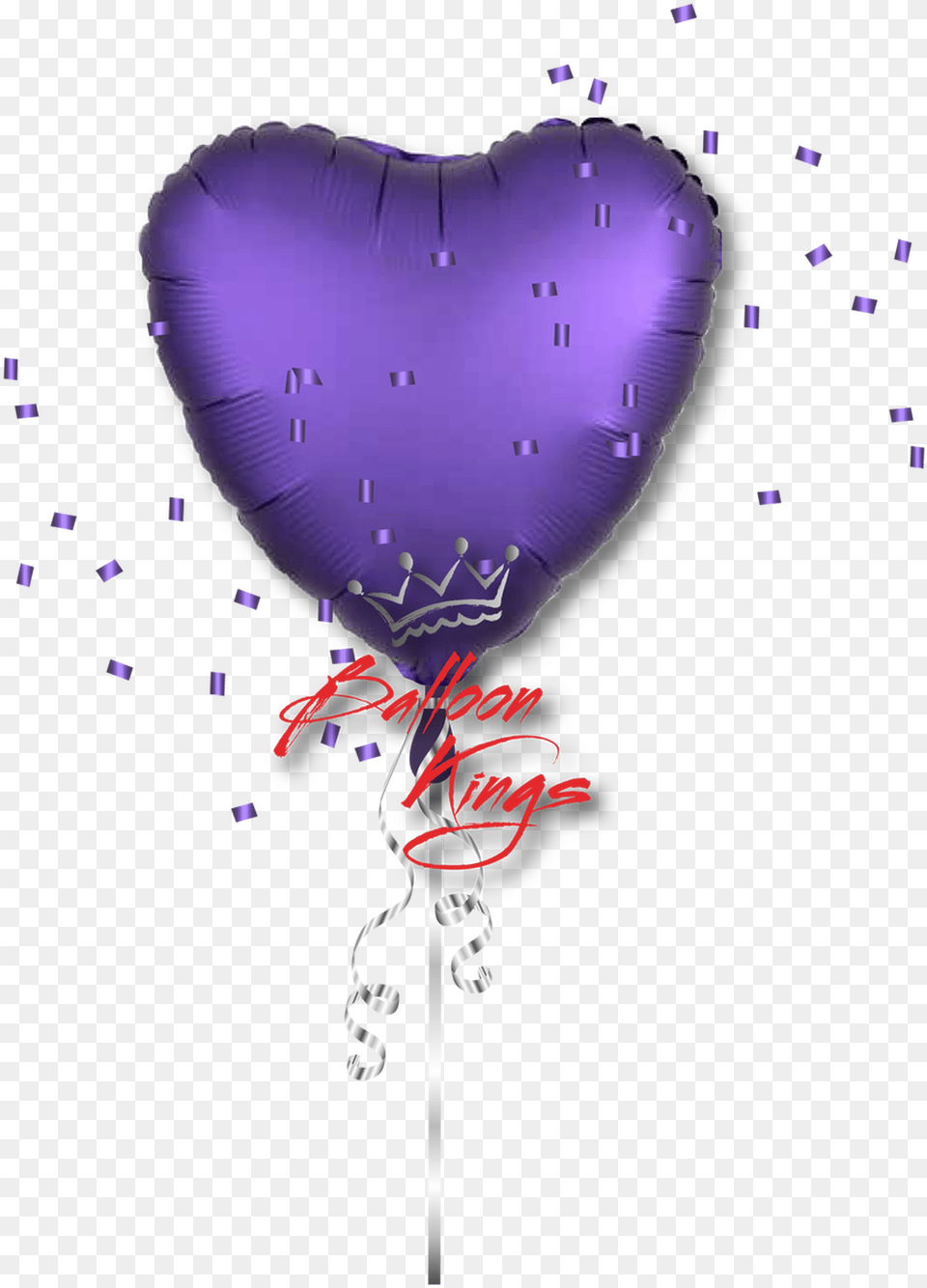 Satin Luxe Purple Royale Heart Heart, Balloon, Flower, Plant Png Image