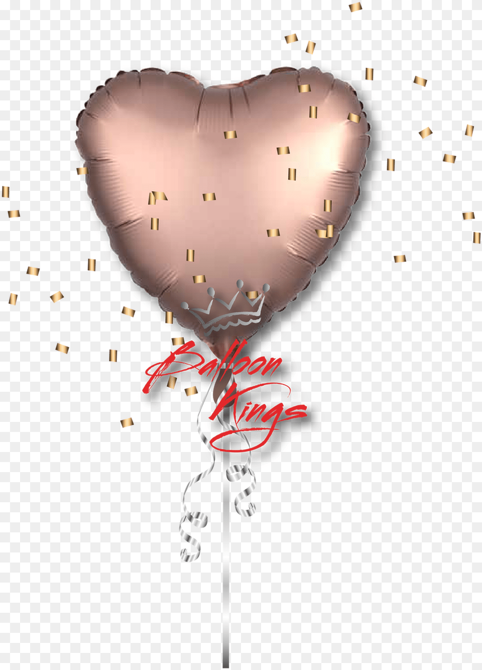 Satin Luxe Rose Copper Heart, Balloon Free Png