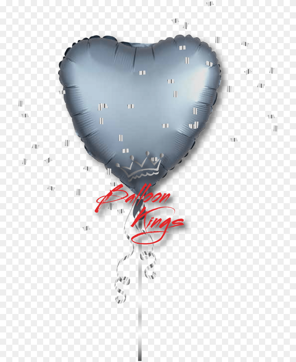 Satin Luxe Steel Blue Heart Heart, Balloon Free Transparent Png