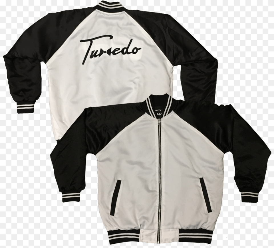 Satin Zip Bomber Jacket Tuxedo, Clothing, Coat, Shirt Free Png Download