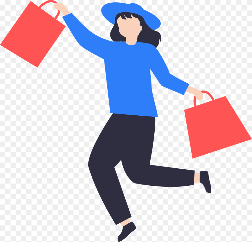 Satisfaction Clipart, Person, Shopping, Bag, Clothing Png