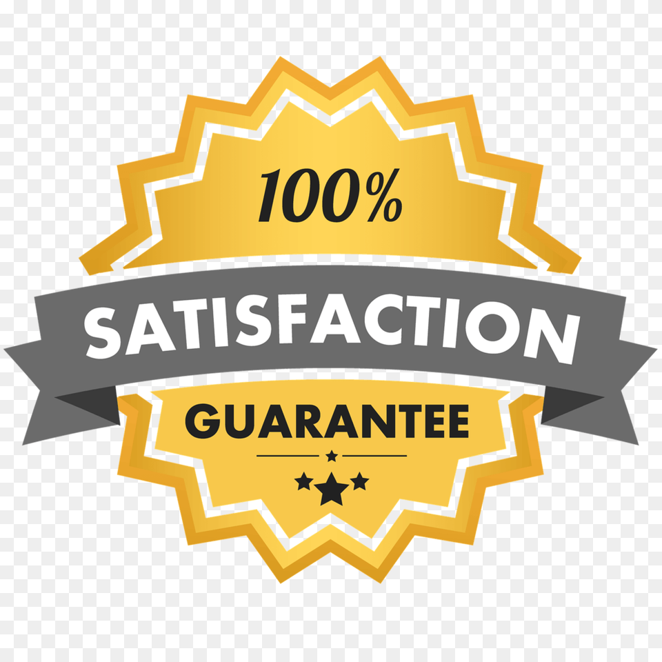 Satisfaction Guarantee 100 Satisfaction Guaranteed Logo, Badge, Symbol, Dynamite, Weapon Free Transparent Png