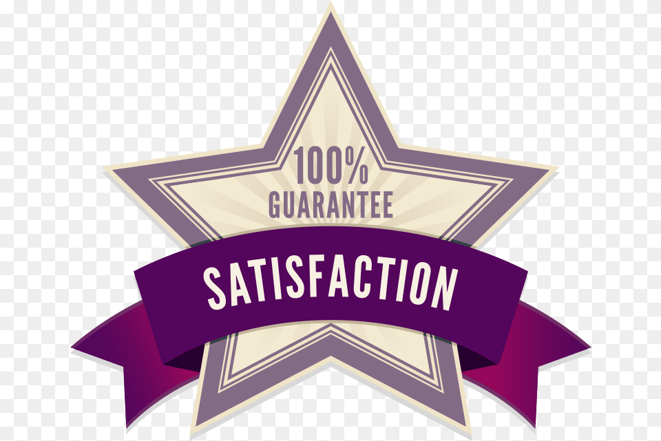 Satisfaction Guarantee Purple Logo Label, Badge, Symbol Free Png Download