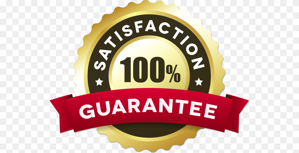 Satisfaction Seal 100 Guarantee, Badge, Logo, Symbol, Gold Png Image