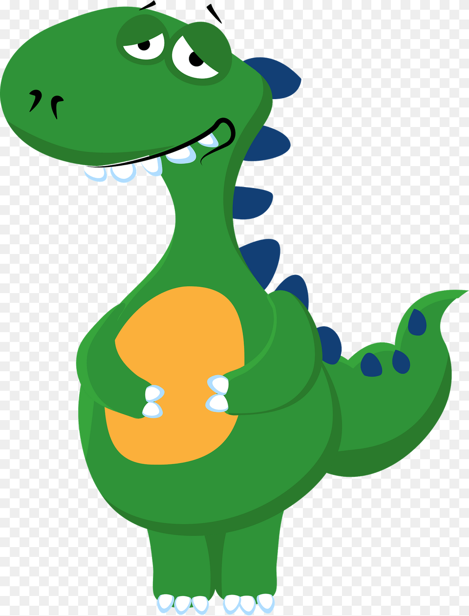 Satisfied Dinosaur Clipart, Green, Animal, Reptile, Baby Free Png Download