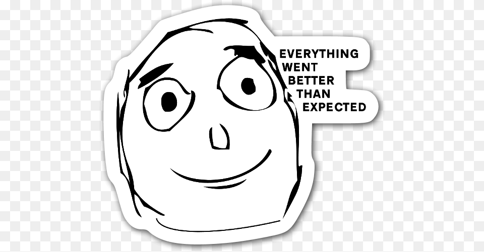 Satisfied Meme Sticker It39s Better Than I Expected, Book, Comics, Publication, Face Free Png