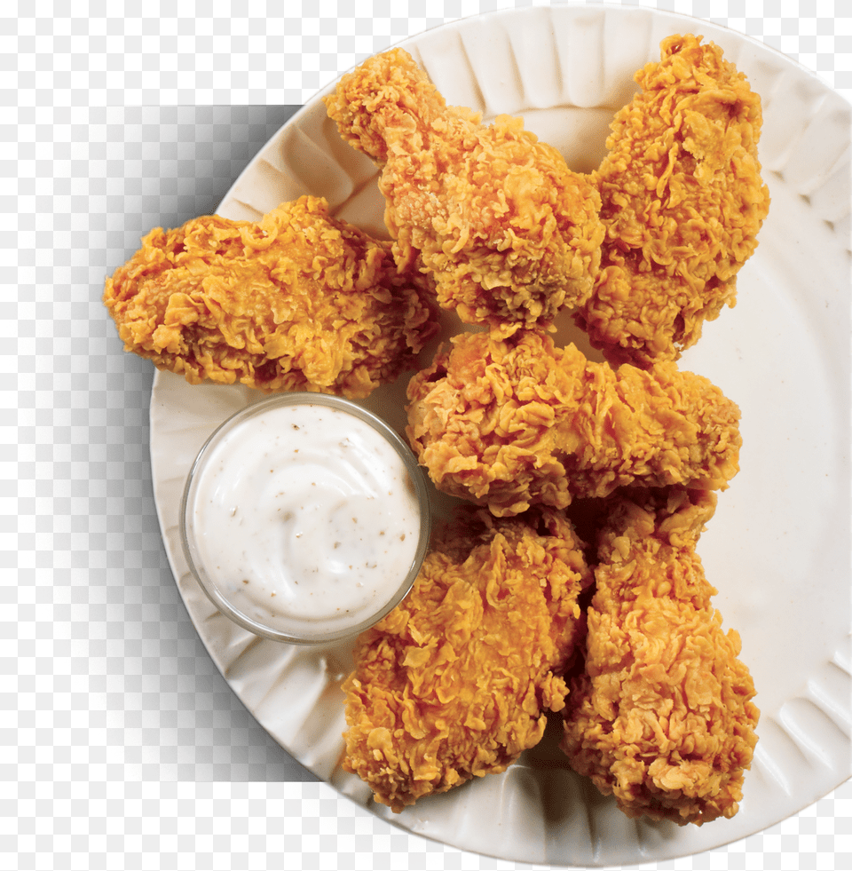 Satisfy Your Craving With Our Boneless Wings Bash Get Crispy Fried Chicken, Food, Fried Chicken, Plate, Nuggets Free Png Download