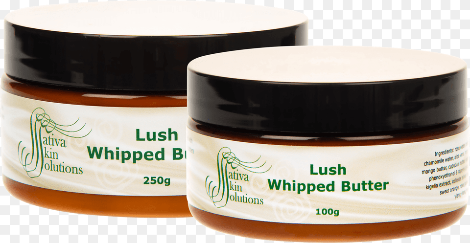 Sativa Lush Whipped Butter Cosmetics, Bottle, Can, Tin, Lotion Png Image