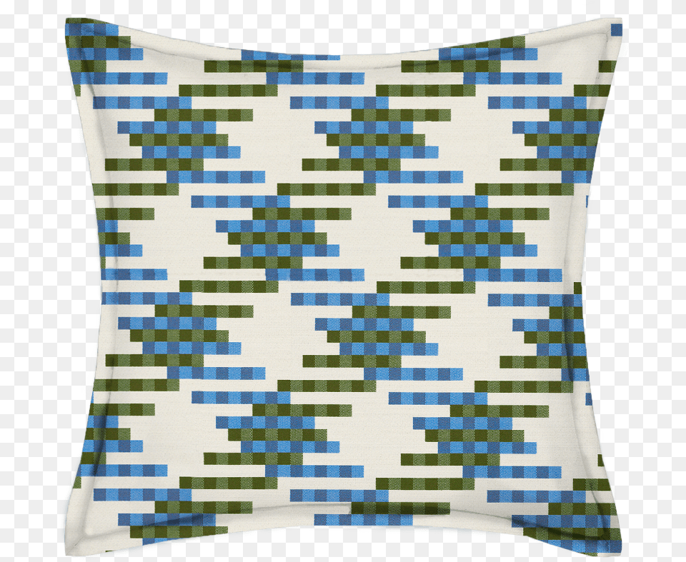 Saturday House Lattice Blue And Green Patterned Pillow Cushion, Home Decor Free Transparent Png