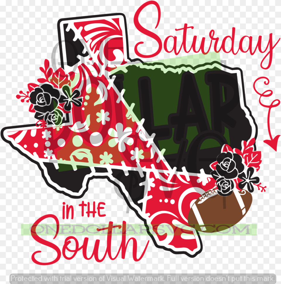 Saturday In The South Texas Tech Svg Design Football Goal Post Clipart, Advertisement, Poster, Art, Graphics Png