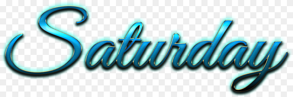 Saturday Italic Logo Saturday Transparent Background, Light, Turquoise Free Png