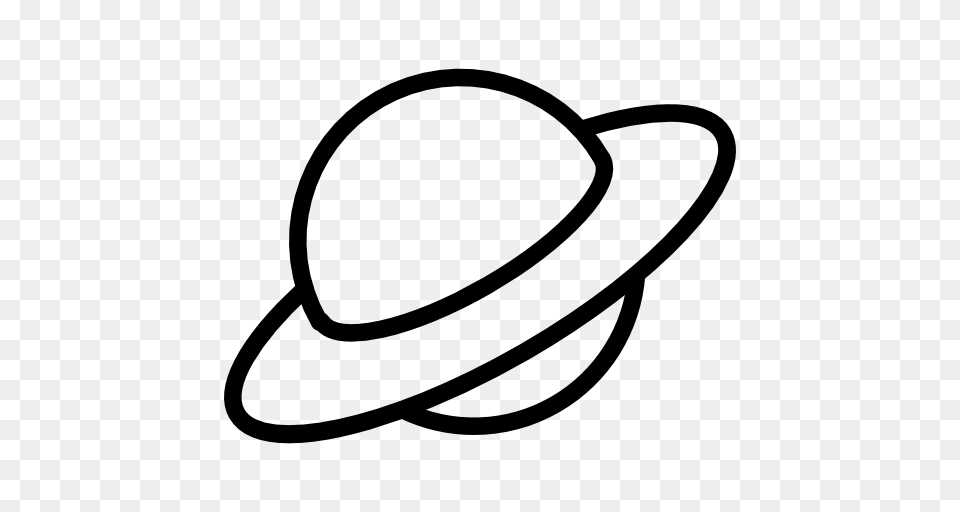 Saturn Solar System Science Planet Astronomy Icon, Gray Png