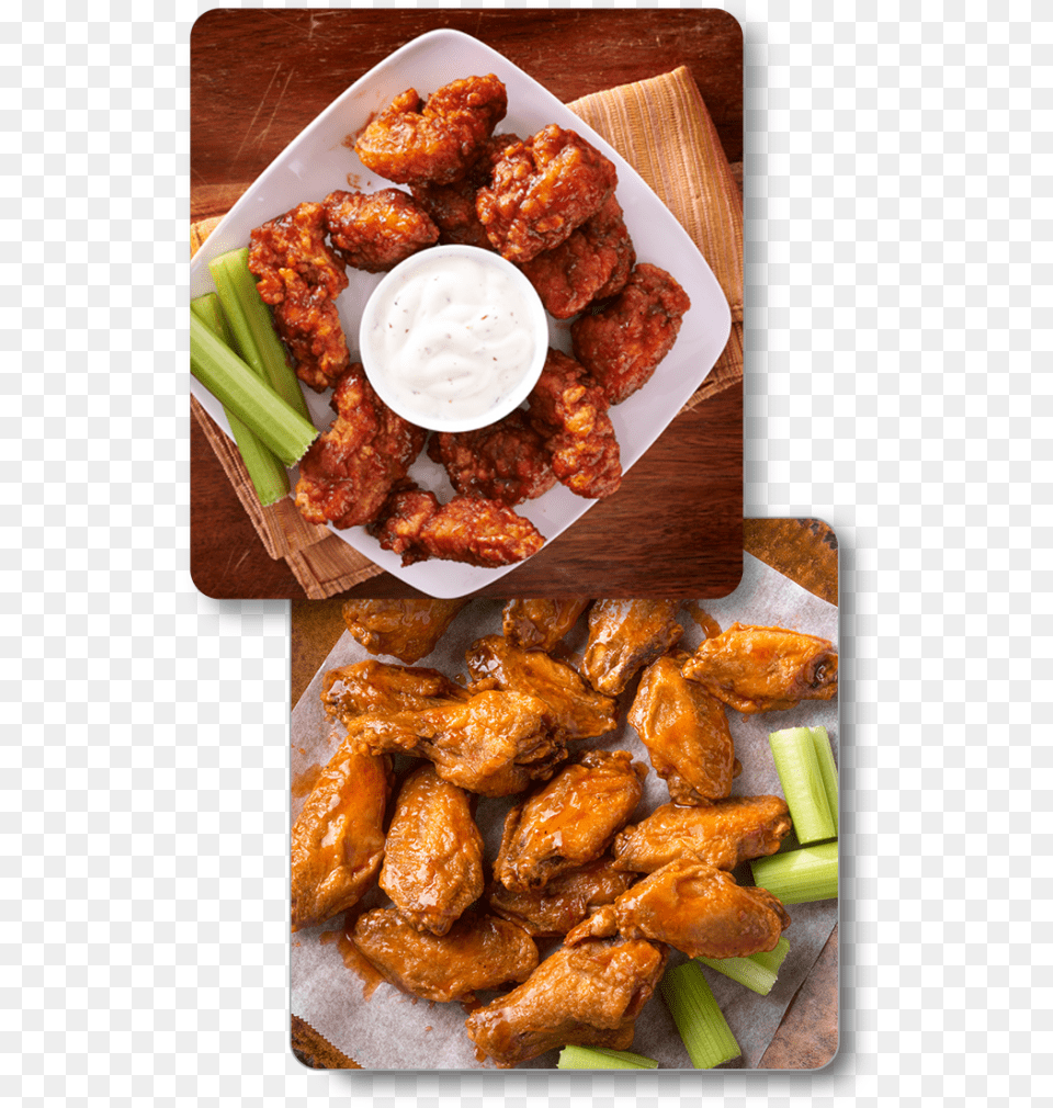 Sauce Options Delicious Chicken Wings With Different Buffalo Wing, Food, Meat, Pork, Fried Chicken Png