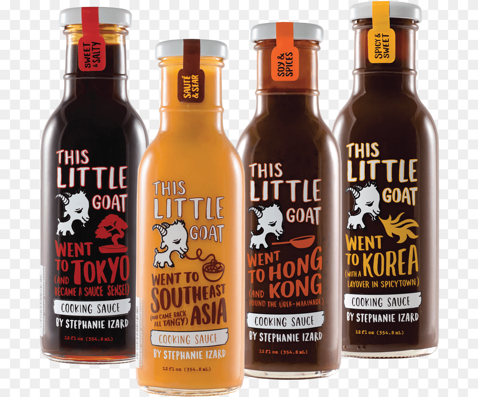 Sauces Group Pyramid Little Goat Went To Korea Cooking Sauce, Alcohol, Beer, Beverage, Bottle Free Png
