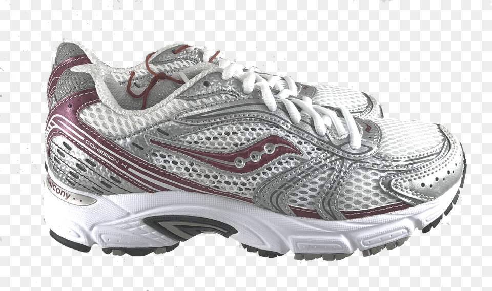 Saucony Women39s Grid Cohesion 4 Whitesilverred White, Clothing, Footwear, Running Shoe, Shoe Png