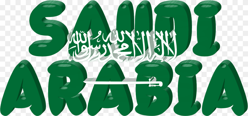 Saudi Arabia Lettering With Flag Clipart, Accessories, Gemstone, Green, Jewelry Free Png Download
