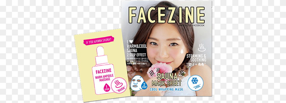 Sauna Mask Sheet Cool Wrapping Mask Facezine Sauna Mask Sheet 1 Piece, Publication, Adult, Female, Person Png